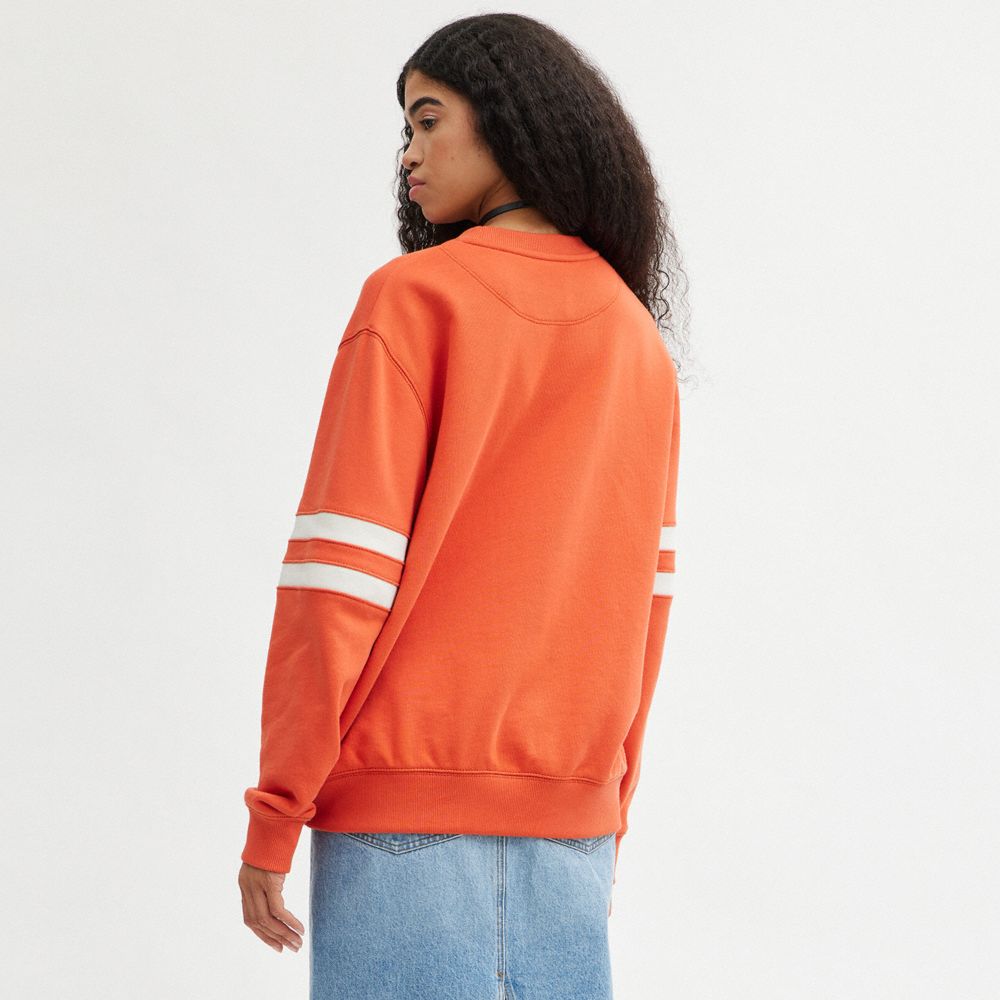 COACH® Varsity Crewneck Hættetrøje Dame Orange | DKHAM656