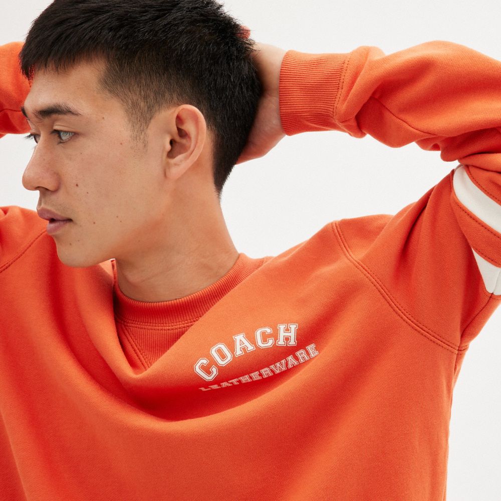 COACH® Varsity Crewneck Hættetrøje Dame Orange | DKHAM656