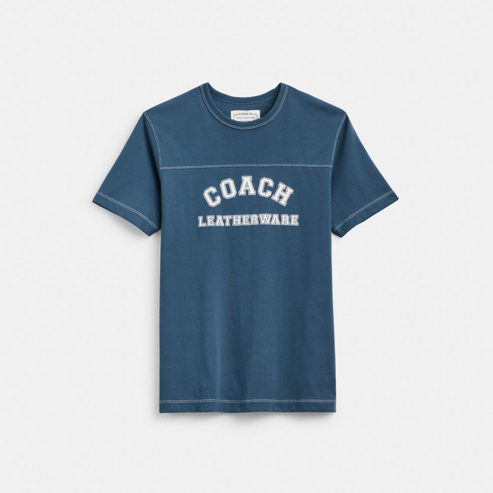 COACH® Varsity T Shirts Dame Mørkeblå | DKQML567