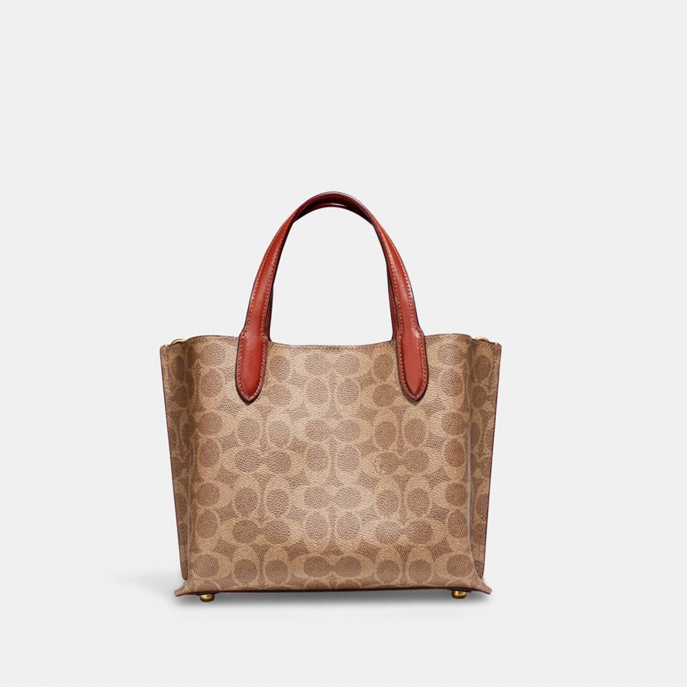 COACH® Willow 24 In Signature Canvas Mulepose Dame Brune Rød | DKKOK134