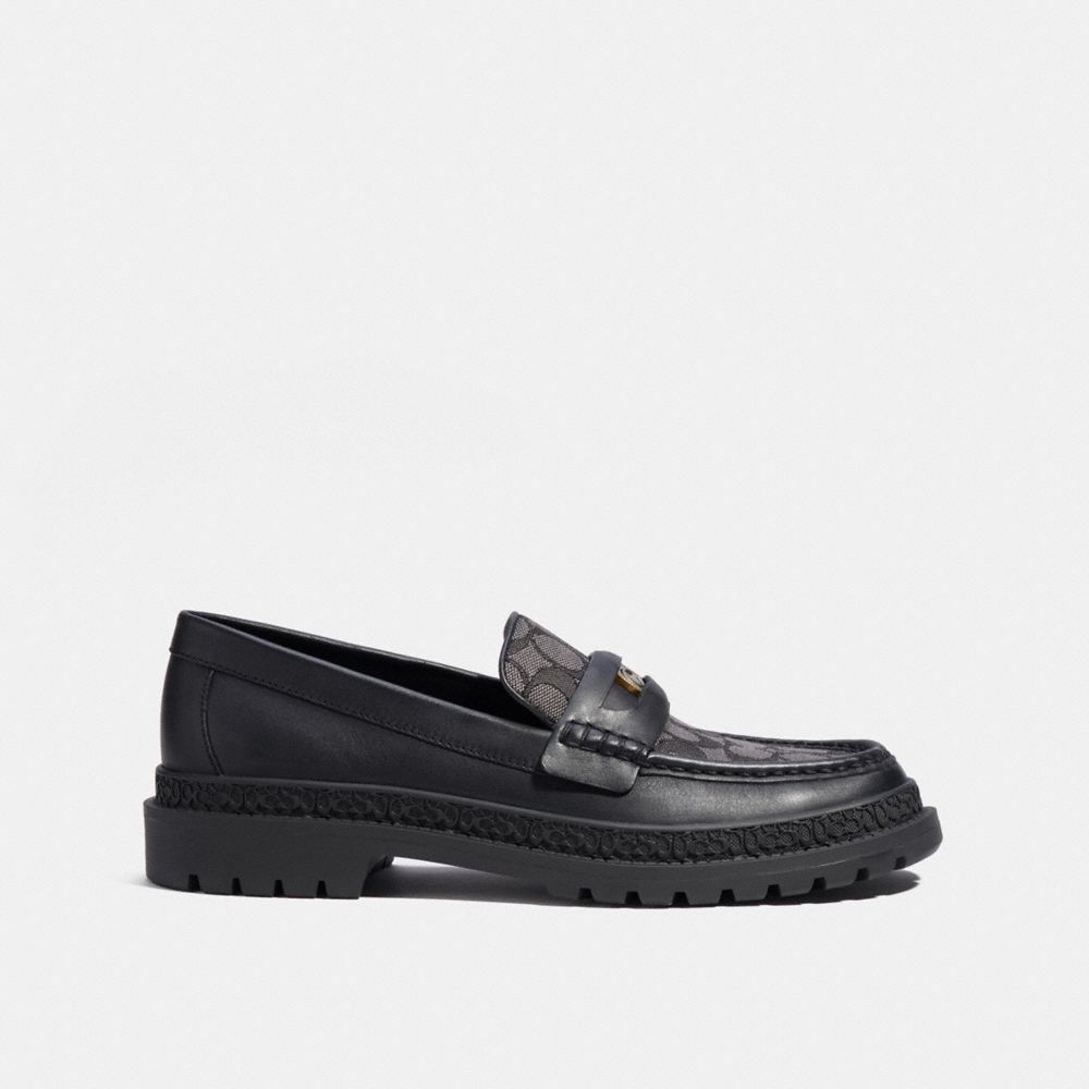 COACH® With Signature Jacquard And Signature Coin Loafer Herre Sort | DKVRI961