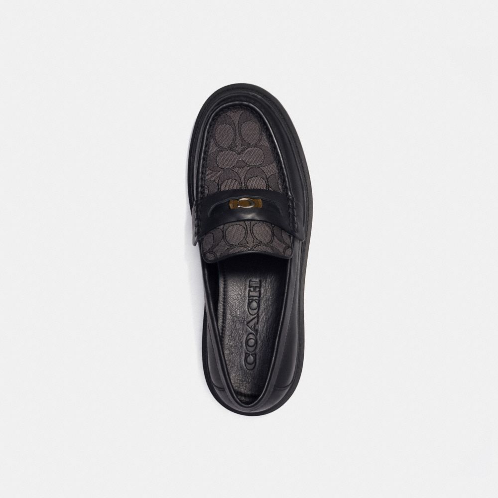 COACH® With Signature Jacquard And Signature Coin Loafer Herre Sort | DKVRI961