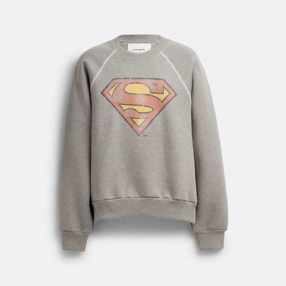 COACH® | Dc Superman Crewneck Hættetrøje Dame Mørkegrå | DKILI664