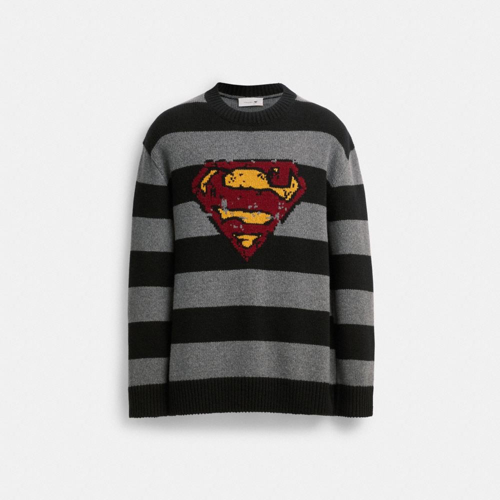 COACH® | Dc Superman Oversized Sweater Dame Sort Grå | DKDFT607